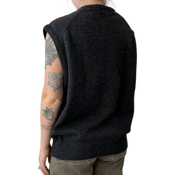 Vintage 1970s LL Bean Mens Lambswool Argyle Preppy Scottish Sweater Vest Sz L - Picture 7 of 9